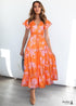 V-Neck Floral Print Boho Maxi Dress Taylor